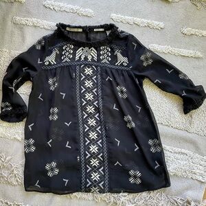 Maison Scotch Mademoiselle Top Blouse Black Aztec